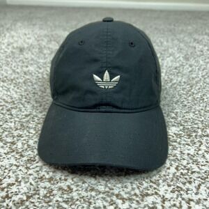 Adidas Hat Cap Strap Back Black Trefoil Logo Mens Casual Streetwear Sports Logo